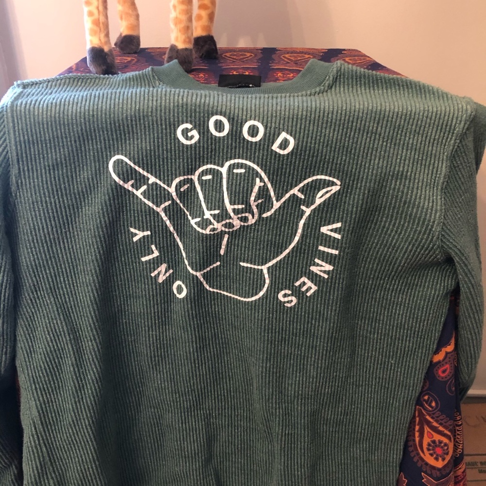 Corded crewneck sweatshirt